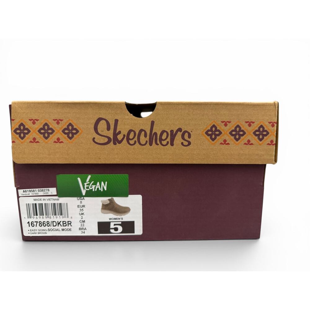 Skechers Easy Going Social Mode Boots Women’s 5 Dark Brown NIB - Picture 2 of 7
